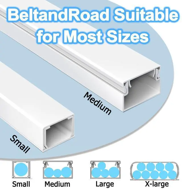 Alt view image 5 of 7 - Cord Hider, 72in Wire Covers for Cords on Wall, Premium Cable Hider Cord Covers for Wires, Cable Management Wire Hiders for TV, Cable Raceway Kit, W0.95 H0.55in, White