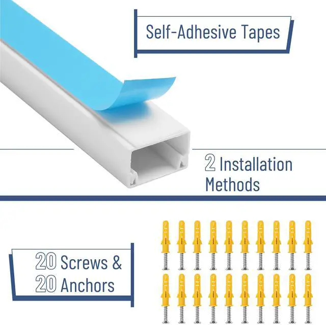 Alt view image 4 of 7 - Cord Cover Raceway Kit, 157in Cable Hider, Cord Covers for Wires on Wall, Wire Covers for Cords, Cord Hider Wall, Wire Hiders for TV on Wall, Cable Cover, Wire Hider, 15.7in X W0.9in X H0.6in