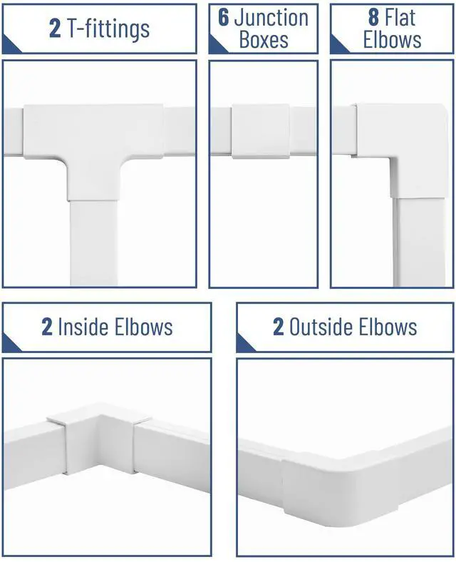 Alt view image 3 of 7 - Cord Cover Raceway Kit, 157in Cable Hider, Cord Covers for Wires on Wall, Wire Covers for Cords, Cord Hider Wall, Wire Hiders for TV on Wall, Cable Cover, Wire Hider, 15.7in X W0.9in X H0.6in