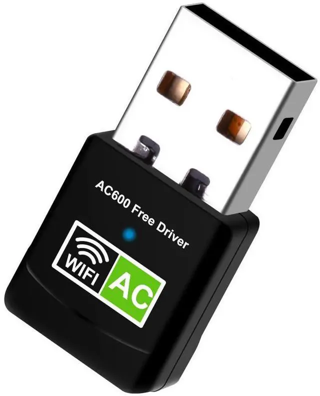 Main image of Driver Free USB WiFi Adapter for Desktop PC 600Mbps Dual Band 2.4G 5.8G Wireless Network Adapter, Wi-Fi Dongle Compatible with Windows 11/10/8/7/XP/Vista-Black