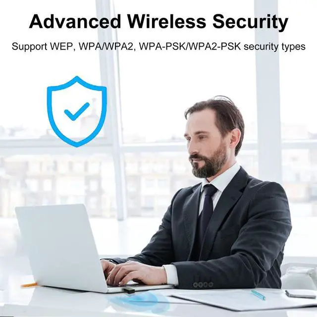 Alt view image 6 of 7 - Driver Free USB WiFi Adapter for Desktop PC 600Mbps Dual Band 2.4G 5.8G Wireless Network Adapter, Wi-Fi Dongle Compatible with Windows 11/10/8/7/XP/Vista-Black