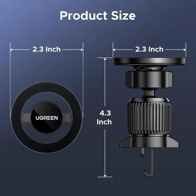 Alt view image 5 of 7 - Car Phone Mount for Magsafe Air Vent Car Mount Magnetic Phone Holder Compatible with iPhone 17 16 15 14 13 12 Pro Max, Strongest Magnet Black