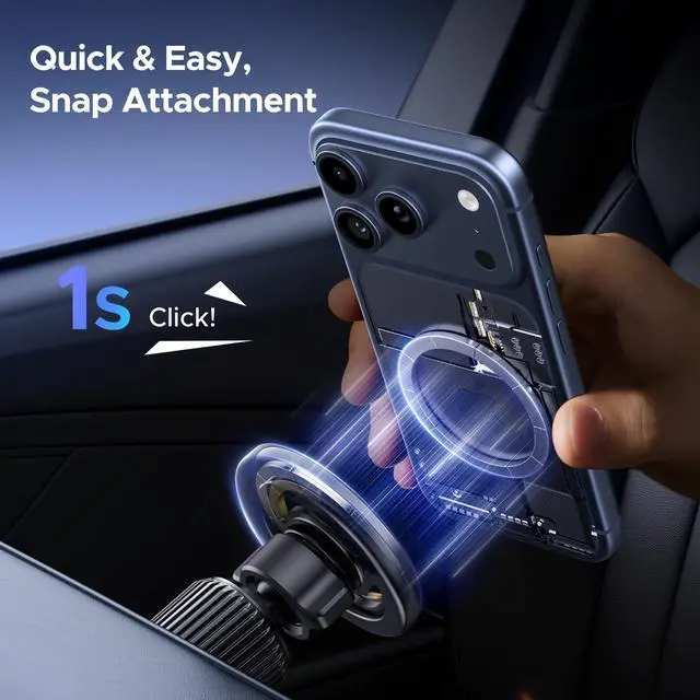 Alt view image 7 of 7 - Car Phone Mount for Magsafe Air Vent Car Mount Magnetic Phone Holder Compatible with iPhone 17 16 15 14 13 12 Pro Max, Strongest Magnet Black