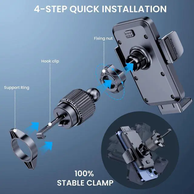 Alt view image 3 of 7 - Phone Mount for Car Holders Cell Phon Holder Hands Free Phone Stand for Car Vent Automobile Mount Fit iPhone Android Smartphoe Universal Camera Mount Stabilizers