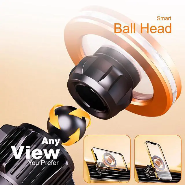 Alt view image 5 of 6 - for Magsafe Car Mount for iPhone, Aluminum Alloy Vent Mount,Built-in Air Freshener,Magnetic Phone Holder for Car,Cell Phone Car Mount,Strong Magnet,for iPhone 12,13,14,15,16 pro max and Android