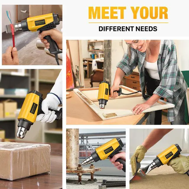 Alt view image 6 of 6 - 1800W Compact Heat Gun 122-1202 Variable Temp for Crafting | Fast Heating 122-1202, 2-Speed Airflow, 20% Smaller Compact Design, Overheat Protection for Vinyl Wrap, Shrink Tubing