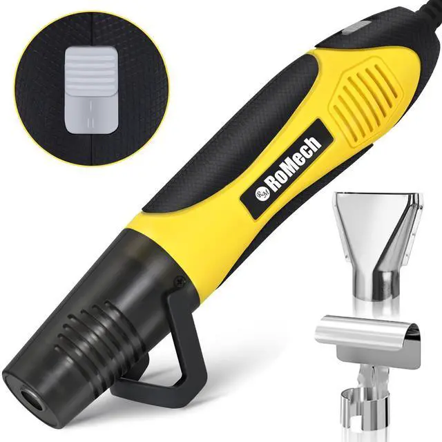 Main image of 350W Heat Gun with 2 Nozzles, Dual Temp Heat Gun 400°F-660°F, Fast Heat Hot Air Gun with Overload Protection for DIY Craft Embossing Shrink Wrapping (Yellow)