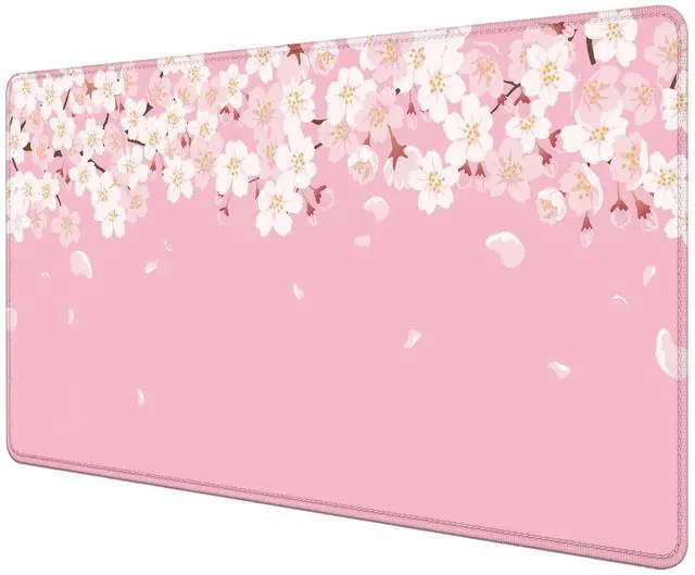 Main image of Cherry Blossom Desk Mat Cute, Pink Sakura Large Gaming Mouse Pad, Japanese Floral Flowers Wide Desk Pad Desk Decor, 31.5 x 15.7 Inch, Anime Aesthetic