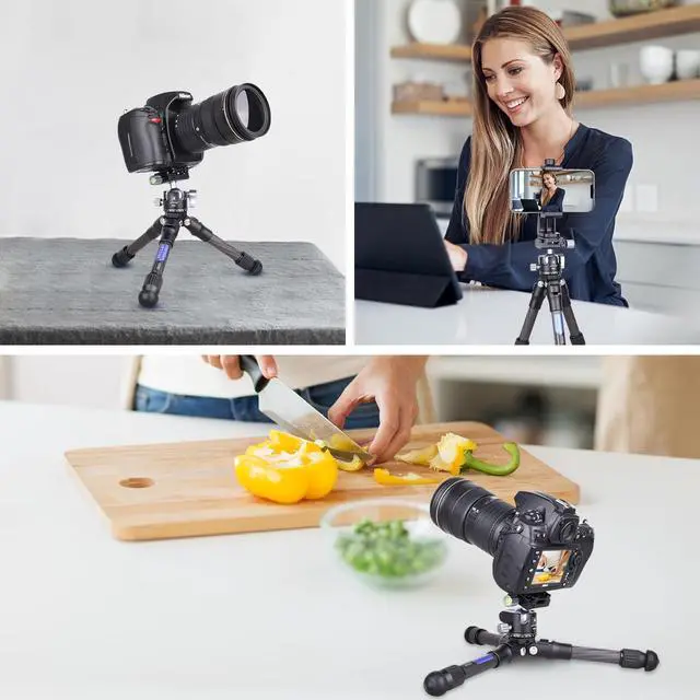 Alt view image 6 of 7 - Mini Carbon Fiber Tripod Lightweight Compact Travel Carbon Tripod Portable Table Camera Tripod for DSLR Digital Camcorder Max Load 22lb/10kg