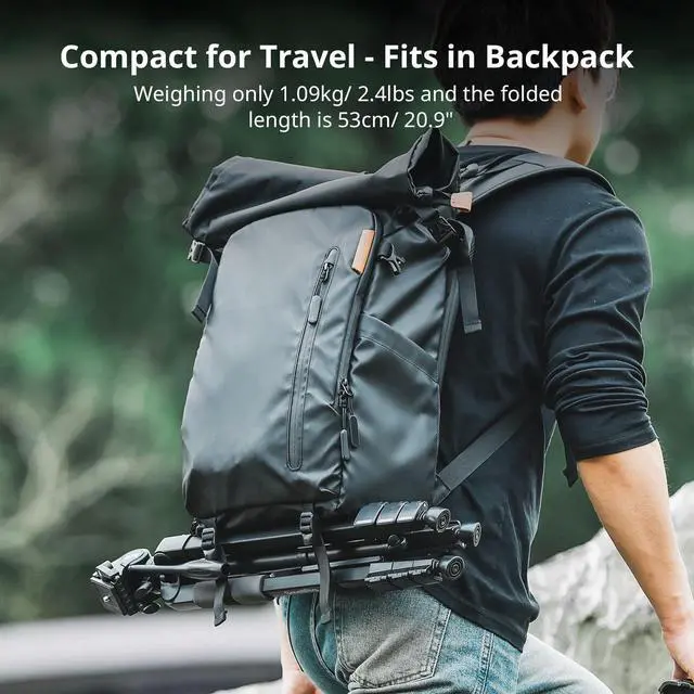 Alt view image 6 of 7 - CT-07 Aluminum Camera Tripod Stand, 63.4" Travel Tripod for iPhone and Cameras, Phone Tripods with Quick-Switch Vertical/Horizontal Mount, Adjustable Angles & Max. 4kg Load