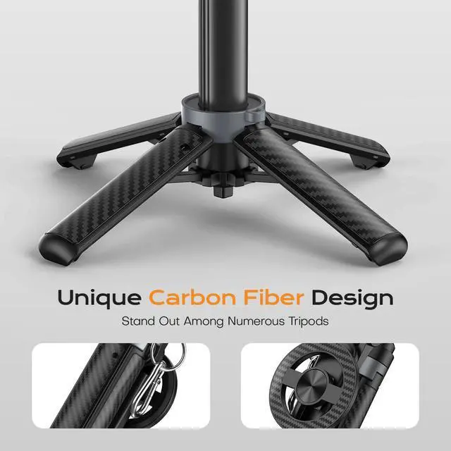 Alt view image 4 of 7 - Mini Magnetic Selfie Stick,360° Rotation Carbon Fiber Cell Phone Tripod for MagSafe,Portable Magnet Selfie Stick with Remote Control,Extendable Small Travel Tripod Phone Stand for MagSafe Smartphones