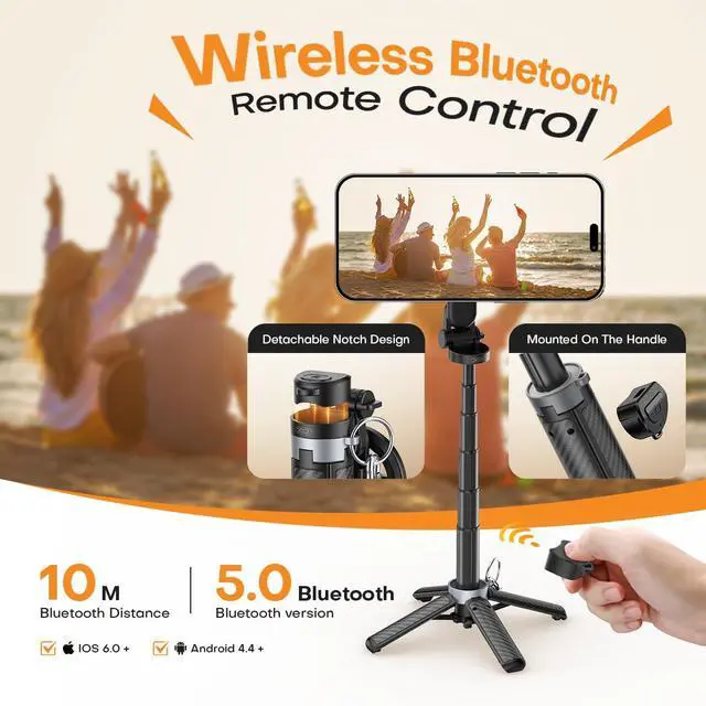 Alt view image 7 of 7 - Mini Magnetic Selfie Stick,360° Rotation Carbon Fiber Cell Phone Tripod for MagSafe,Portable Magnet Selfie Stick with Remote Control,Extendable Small Travel Tripod Phone Stand for MagSafe Smartphones