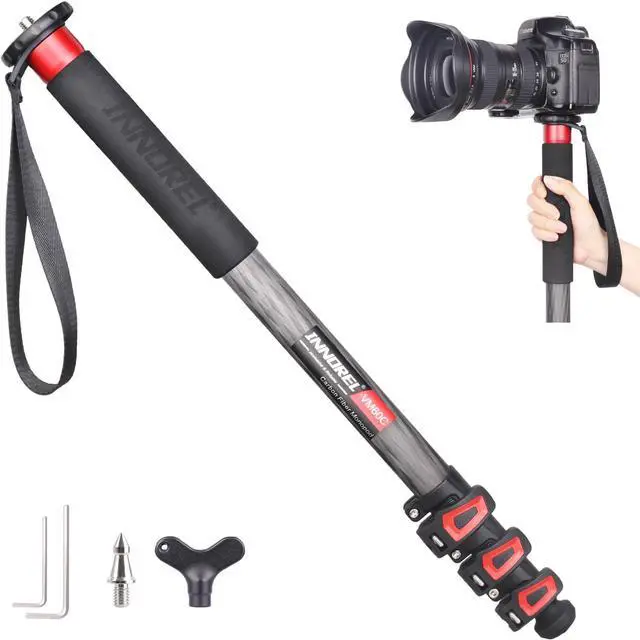 Main image of Camera Monopod INNOREL VM60C Carbon Fiber Portable Compact Lightweight Travel Monopod with Fast Flip Lock for Canon Nikon Sony DSLR Camera Video Camcorder Photography Load 22lbs/10kg Height 63in/160cm