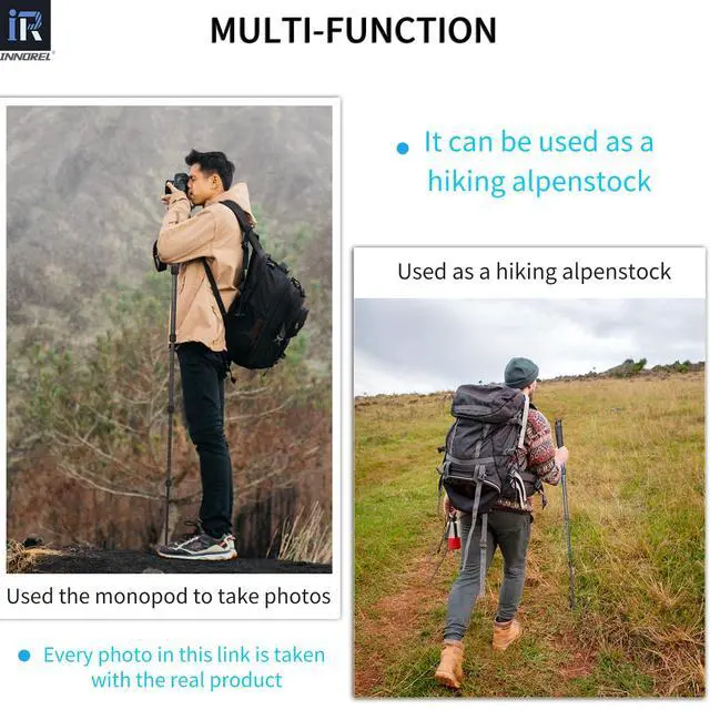 Alt view image 6 of 7 - Carbon Fiber Camera Monopod INNOREL RM255C Professional Portable Compact Lightweight Travel 5-Section Monopod for Canon Nikon Sony DSLR Camera Video Camcorder DV Photography Bracket Load 15lbs/7kg