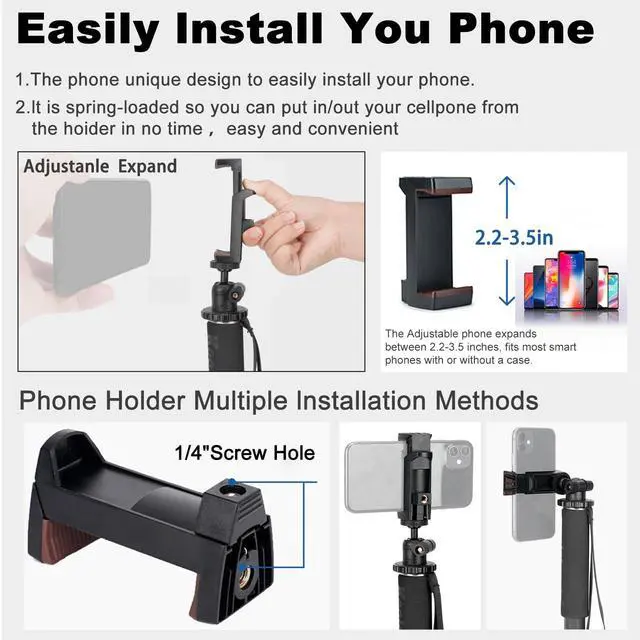 Alt view image 6 of 7 - Carbon Fiber Monopod, 6-Section Portable Compact Camera Monopod Unipod Stick. Max Load 22lbs/10kg - MP286C