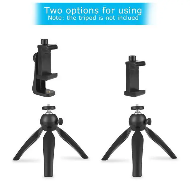 Alt view image 6 of 7 - Premium Smartphone Holder/Vertical and Horizontal Tripod Mount Adapter Rotatable Bracket with 1/4 inch Screw/Adjustable Clip for iPhone, Android Cell Phone, Selfie Stick, Camera Stand