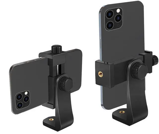 Main image of Ailun Phone Holder/Vertical and Horizontal Tripod Mount Adapter Rotatable Bracket with 1/4 inch Screw, Adjustable Clip for iPhone, Android Cell Phone, Selfie Stick, Camera Stand