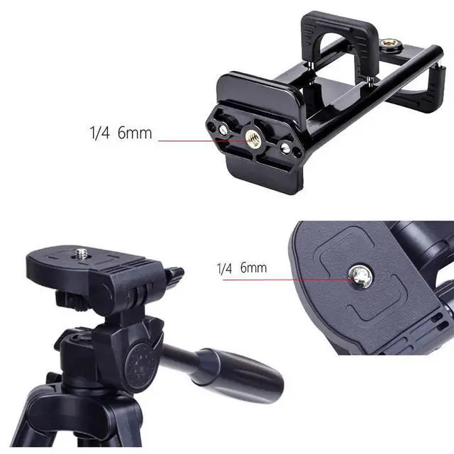 Alt view image 6 of 7 - 2 Pack Universal Tablet Tripod Mount Adapter with Standard 1/4 inch Screw Thread 2 in 1 Phone Tripod Mount Clip Clamp Holder Bracket for iPad iPhone Smartphone Camera Tripods Stand Selfie Stick