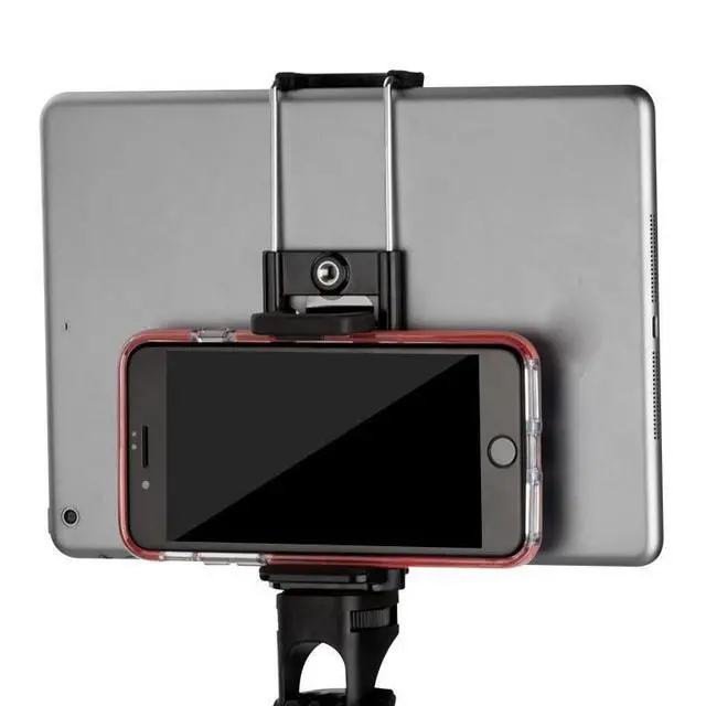 Alt view image 7 of 7 - 2 Pack Universal Tablet Tripod Mount Adapter with Standard 1/4 inch Screw Thread 2 in 1 Phone Tripod Mount Clip Clamp Holder Bracket for iPad iPhone Smartphone Camera Tripods Stand Selfie Stick