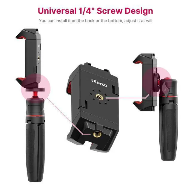 Alt view image 4 of 7 - ST-29 Phone Tripod Mount, Universal 2-in-1 Tablet Smartphone Holder Adapter with Cold Shoe Mount, 2.6"-8.8" Extend Clip Clamp Compatible with iPad, iPhone, Samsung Galaxy and More