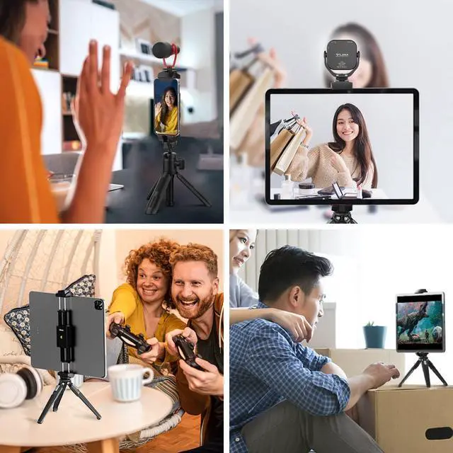 Alt view image 7 of 7 - ST-29 Phone Tripod Mount, Universal 2-in-1 Tablet Smartphone Holder Adapter with Cold Shoe Mount, 2.6"-8.8" Extend Clip Clamp Compatible with iPad, iPhone, Samsung Galaxy and More