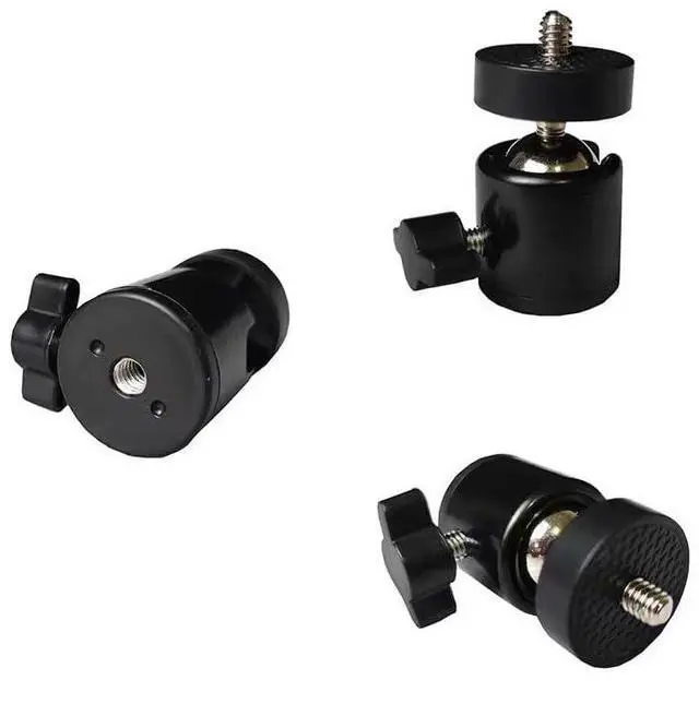 Main image of 3 Pack Mini Ball Head 1/4'' Screw Swivel Tripod Head Mount 360 Degree Rotating Base Adapter Ballhead for Camera Tripod Dash Cam Phone Clip Photography Light Stand Boom Arm Selfie Stick