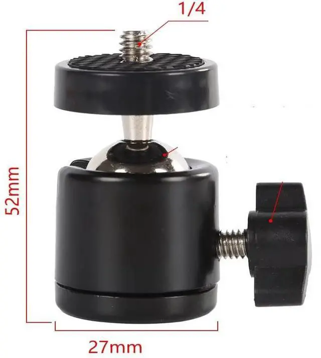 Alt view image 2 of 7 - 3 Pack Mini Ball Head 1/4'' Screw Swivel Tripod Head Mount 360 Degree Rotating Base Adapter Ballhead for Camera Tripod Dash Cam Phone Clip Photography Light Stand Boom Arm Selfie Stick