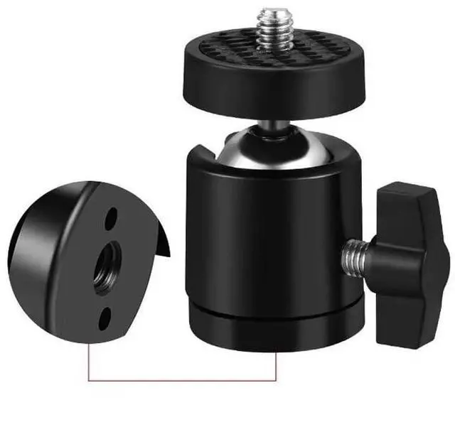 Alt view image 3 of 7 - 3 Pack Mini Ball Head 1/4'' Screw Swivel Tripod Head Mount 360 Degree Rotating Base Adapter Ballhead for Camera Tripod Dash Cam Phone Clip Photography Light Stand Boom Arm Selfie Stick