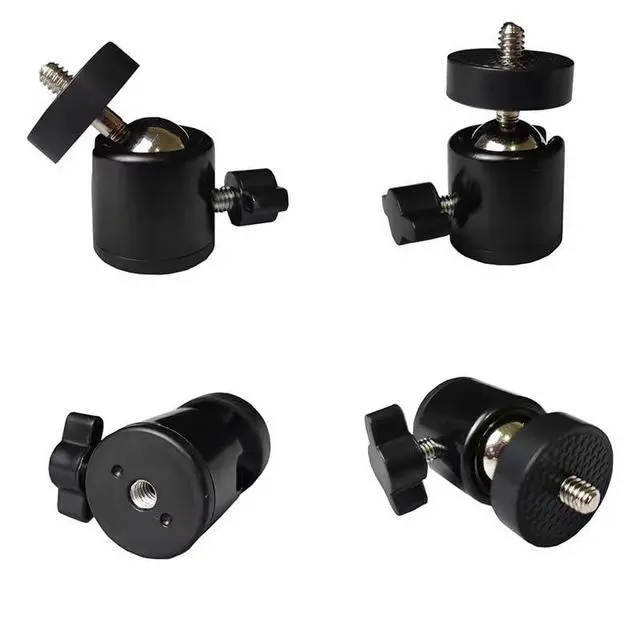 Alt view image 5 of 7 - 3 Pack Mini Ball Head 1/4'' Screw Swivel Tripod Head Mount 360 Degree Rotating Base Adapter Ballhead for Camera Tripod Dash Cam Phone Clip Photography Light Stand Boom Arm Selfie Stick