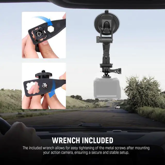 Alt view image 4 of 7 - Action Camera Tripod Mount Adapter with 1/4"-20 Screw Aluminum Alloy Accessories Compatible with Insta360 X5 X4 X3 GoPro Hero 13 12 DJI Osmo Action 5 Pro 4 3 AKASO APEMAN, GP-81