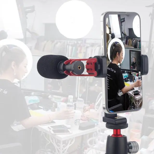 Alt view image 5 of 7 - 2PCS Pack-Phone Tripod Mount with 1/4" Screw Thread, 360° Rotate 180° Tilt Phone Holder Adapter for iPhone, Tripod, Selfie Stick, Camera Stand