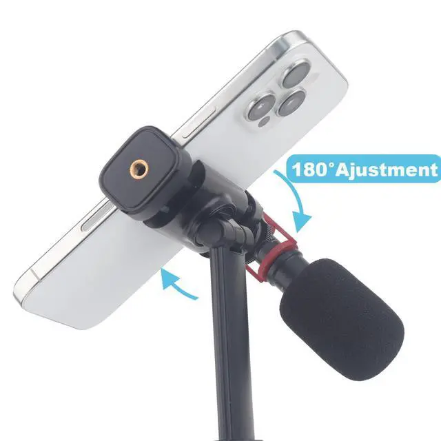 Alt view image 7 of 7 - 2PCS Pack-Phone Tripod Mount with 1/4" Screw Thread, 360° Rotate 180° Tilt Phone Holder Adapter for iPhone, Tripod, Selfie Stick, Camera Stand