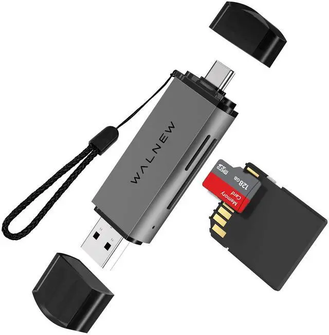 Main image of SD Card Reader, WALNEW USB 3.0 and USB-C to SD/TF Memory Card Adapter for Mac,MacBook,Computer/PC,Laptop,iPad 10,iPhone 15 Pro/Max,Samsung Galaxy Android Phone,Support UHS-I SDHC/SDXC/MicroSD