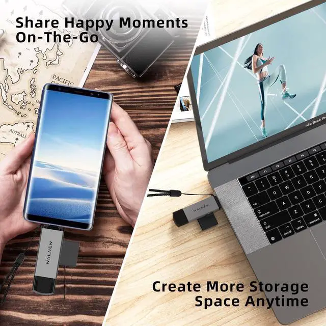 Alt view image 7 of 7 - SD Card Reader, WALNEW USB 3.0 and USB-C to SD/TF Memory Card Adapter for Mac,MacBook,Computer/PC,Laptop,iPad 10,iPhone 15 Pro/Max,Samsung Galaxy Android Phone,Support UHS-I SDHC/SDXC/MicroSD