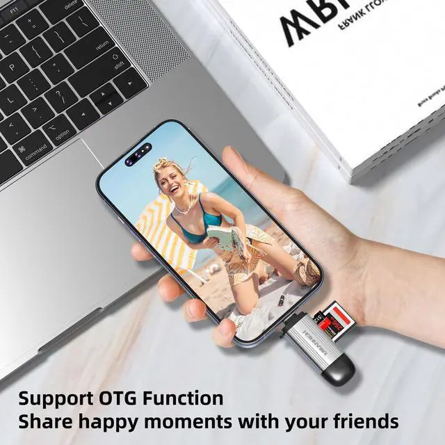 Alt view image 7 of 7 - SD Card Reader, USB-C and USB 3.0 Micro SD Card Adapter, Dual Connector Memory Card Reader for SDXC, SDHC, SD, MMC, RS-MMC, Micro SDXC, Micro SD, Micro SDHC Card