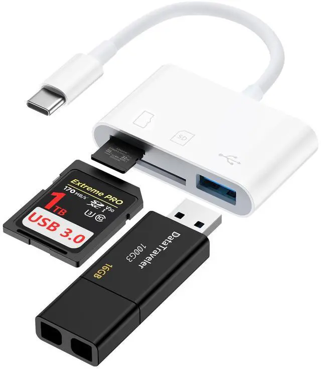 Main image of iPhone 17 Pro SD Card Reader USB C for iPhone 17 Air Pro Max 16e 16 Pro Max Plus/MacBook/Samsung,Micro SD Card Reader TypeC Camera Memory Card Reader Card Adapter for SD,Micro SD,SDHC,SDXC,TF,MMC,UHSI