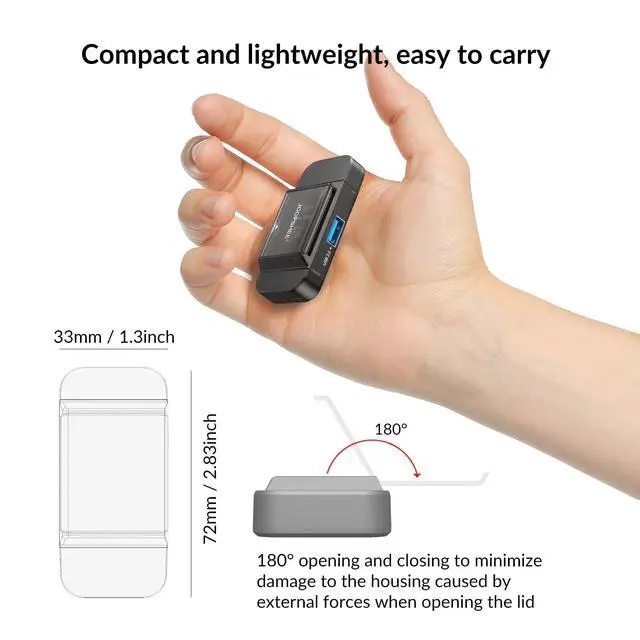 Alt view image 7 of 7 - 6-in-1 SD/TF Card Reader Adapter with SD Card Storage USB A & Type C Port & USB 3.0 Slots for Micro SD/SDHC/SDXC/MMC Memory Cards, Compatible with PC, MacBook, Chromebook, Android Phone, i-Phone