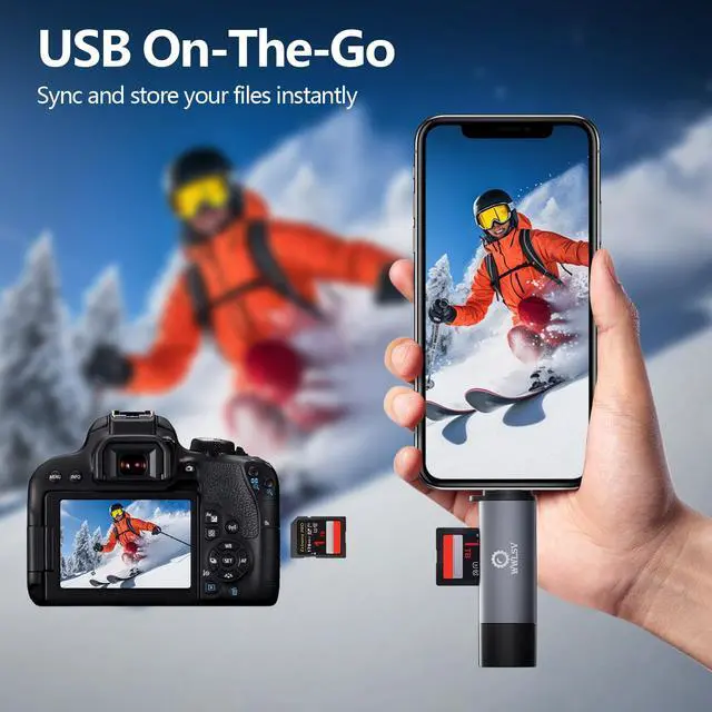 Alt view image 4 of 7 - SD Card Reader USB C, 2 in 1 Micro SD Card Reader, USB 3.0 Card Reader with OTG Function, High Speed Memory Card Reader for SD, SDXC, SDHC, Micro SD, Micro SDHC, Micro SDXC, MMC Micro, and RS-MMC