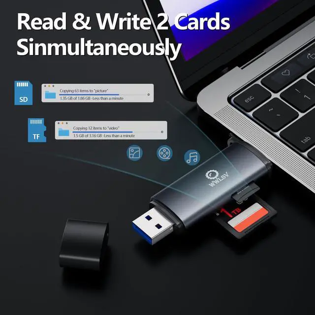 Alt view image 5 of 7 - SD Card Reader USB C, 2 in 1 Micro SD Card Reader, USB 3.0 Card Reader with OTG Function, High Speed Memory Card Reader for SD, SDXC, SDHC, Micro SD, Micro SDHC, Micro SDXC, MMC Micro, and RS-MMC