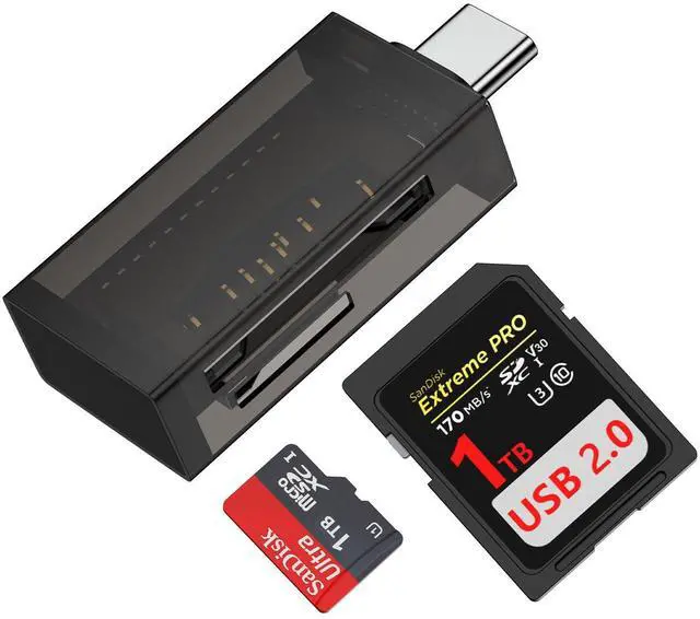 Main image of USB C SD Card Reader,Micro SD Card Adapter for SD,Micro SD,SDHC,SDXC,TF Card,Micro SDHC,MMC,UHS-I/II,2-in-1 Camera Memory Card Reader for iPhone 17 Air 17 Pro 17 Pro Max 16 15 iPad MacBook Samsung A17