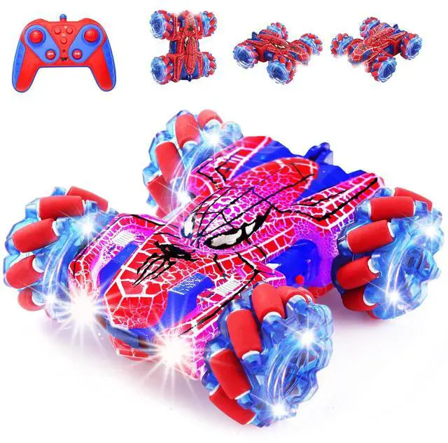 Main image of Spider Remote Control Car with WholeBody Colorful Light, 2.4Ghz RC Stunt Cars Toys, Double Sided Off-Road 360° Rotating,Rechargeable 4WD RC Drift Car Spider Toys for Boys Kids 4-6 5-7 8-12