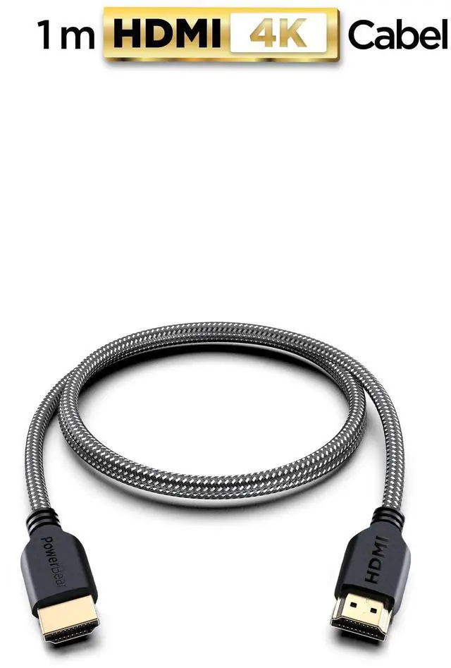 Alt view image 2 of 7 - 4K HDMI Cable 3 ft | Short Hdmi Cable, Braided Nylon & Gold Connectors, 4K @ 60Hz, Ultra HD, 2K, 1080P, ARC & CL3 Rated | for Laptop, Monitor, PS5, PS4, Xbox One, Fire TV, & More