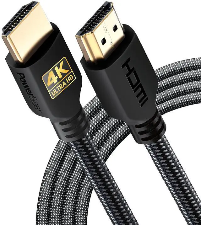 Main image of 4K HDMI Cable 10 ft | High Speed Hdmi Cables, Braided Nylon & Gold Connectors, 4K @ 60Hz, Ultra HD, 2K, 1080P, ARC & CL3 Rated | for Laptop, Monitor, PS5, PS4, Xbox One, Fire TV, & More