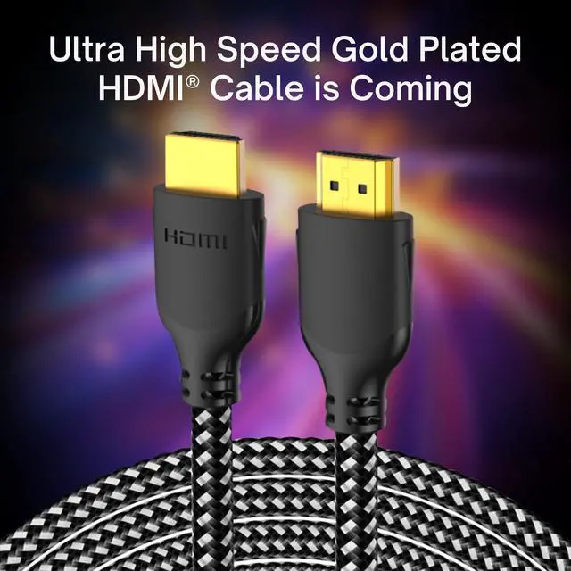 Alt view image 2 of 6 - 4K HDMI Cable 10 ft | High Speed HDMI Cables, Braided Nylon & Gold Connectors, 4K @ 60Hz, Ultra HD, 2K, 1080P, ARC & CL3 Rated | for Laptop, Monitor, PS5, PS4, Xbox One, Fire TV, & More