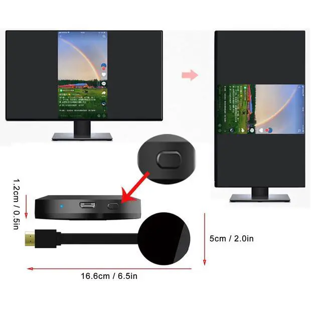 Alt view image 2 of 7 - HDMI Display Dongle Adapter, 4K 1080P Video Audio Extender, No Delay, from Laptop, PC, Smartphone to HDTV Monitor Projector