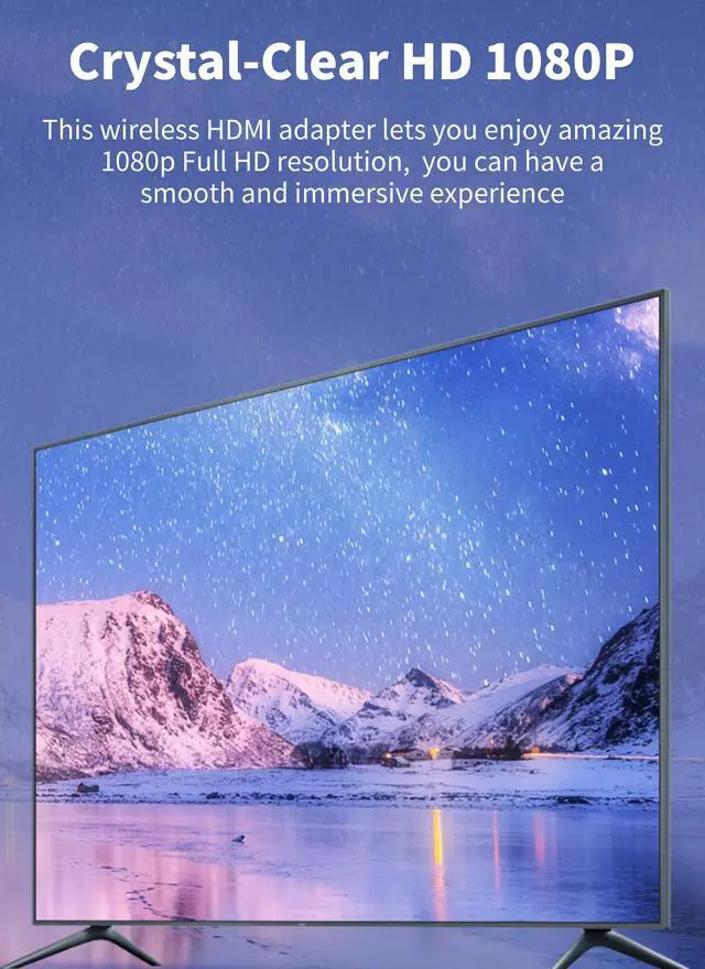 Alt view image 4 of 7 - Wireless HDMI Display Adapter, 1080P HDMI Extender, Wireless Display Adapter, Stream from Laptop, PC or Smartphone to HDTV Projector, Plug & Play