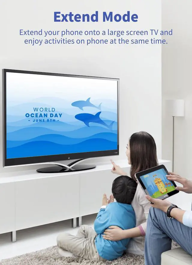 Alt view image 6 of 7 - Wireless HDMI Display Adapter, 1080P HDMI Extender, Wireless Display Adapter, Stream from Laptop, PC or Smartphone to HDTV Projector, Plug & Play