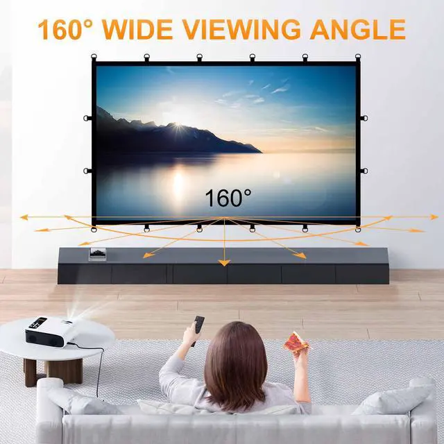 Alt view image 2 of 7 - Outdoor Projector Screen, Washable Movie Screen & Foldable Projection Screen - Ideal for Indoor/Outdoor Home Theater, Camping, Office, 16:9 Aspect Ratio, 4K HD, Projector for Movies On Wall