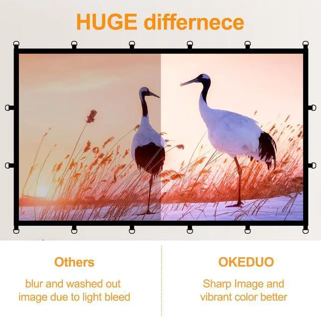 Alt view image 5 of 7 - Outdoor Projector Screen, Washable Movie Screen & Foldable Projection Screen - Ideal for Indoor/Outdoor Home Theater, Camping, Office, 16:9 Aspect Ratio, 4K HD, Projector for Movies On Wall