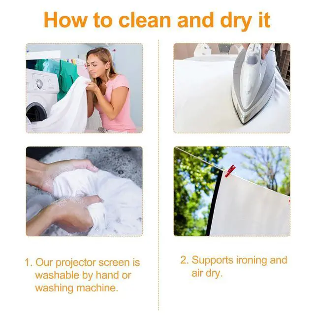 Alt view image 6 of 7 - Outdoor Projector Screen, Washable Movie Screen & Foldable Projection Screen - Ideal for Indoor/Outdoor Home Theater, Camping, Office, 16:9 Aspect Ratio, 4K HD, Projector for Movies On Wall